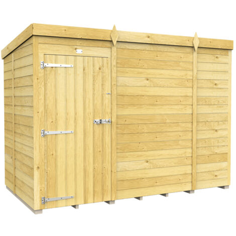 9 x 5 Feet Pent Shed - Single Door Without Windows - Wood - L147 x W276 x H201 cm