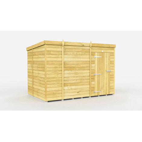 9 x 6 Feet Pent Shed - Single Door Without Windows - Wood - L178 x W276 x H201 cm
