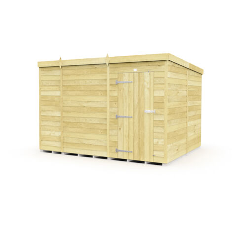9 x 8 Feet Pent Shed - Single Door Without Windows - Wood - L231 x W276 x H201 cm