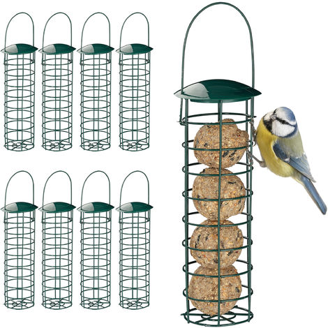 BELLE VOUS 3Stk Futtersäule Vögel Plastik Vogelhaus zum Aufhängen für  Kleine Wildvögel – 386 g Kapazität, 2X Futterstation - Vogelfutterspender
