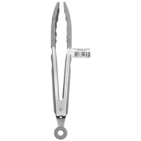 9-Zoll-Edelstahlzange mit Silikonkopf und arretierbarem Softgriff, grauer Flanell