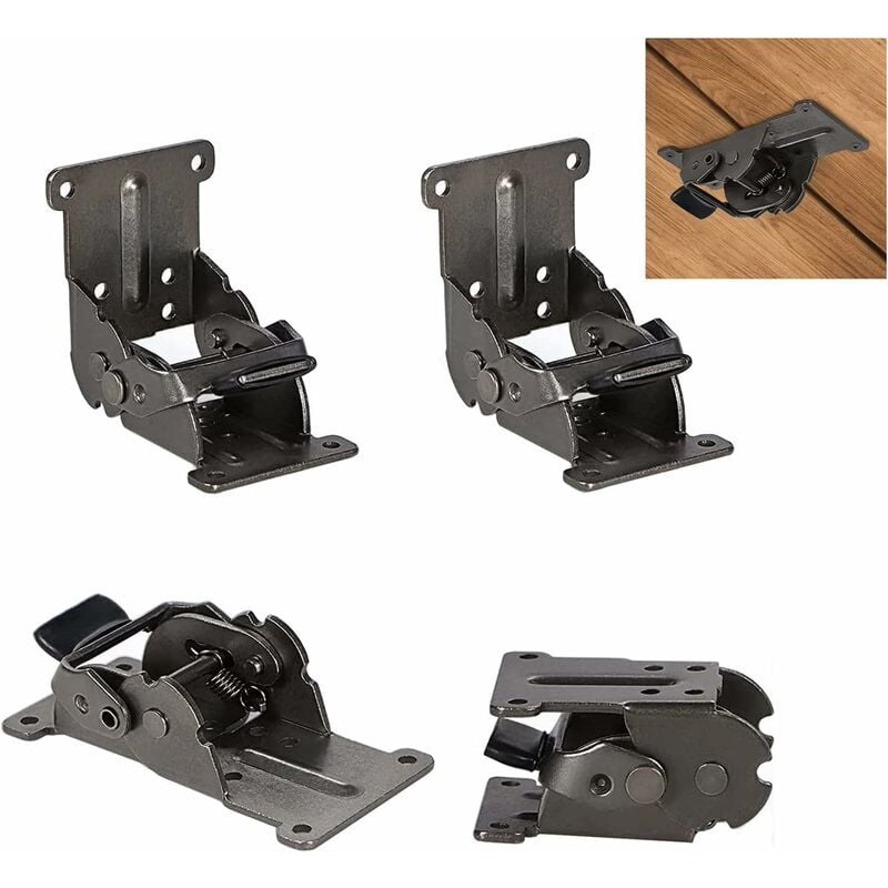 SNQ - 0-90-180 Degrés Charnière Pliante Autobloquante le Panneau D'extension de Table Rabattable Support Pliable Raccords pour Établi Pliant en Fer