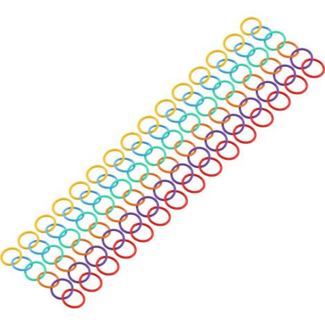 90 Anneaux de Classeur en Plastique Multicolores - 27mm Diamètre - Lot de 90 - 6 Couleurs Vives pour Archivage et Organisation de Papiers