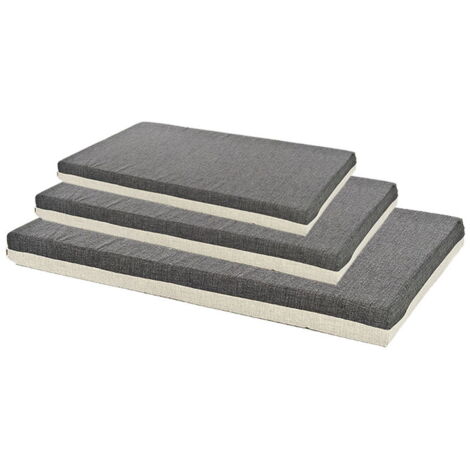 90 cm x 55 x 8 cm: Materassino rettangolare in cotone con morbida imbottitura modello Cool Grey per cani e gatti
