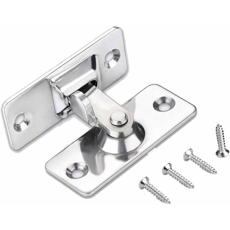 90-degree door lock latch, stainless steel security angle locking latch for sliding/push doors, satin nickel