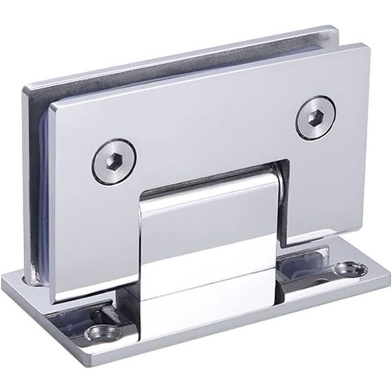 90 Degree Glass Door Cabinet Display Case Cabinet Clamp Glass Shower Doors Hinge Replacement Parts Wall-Glass Grey (Polished Chrome)
