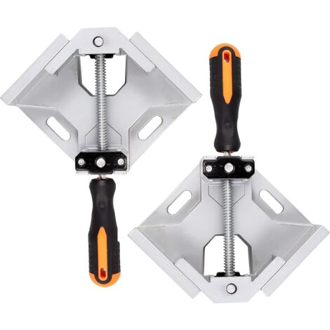 90 Degree Right Angle Clamp, 2 Pack Aluminum Alloy Right Angle Clamp Jaw Adjustable Corner Vise 70mm Corner Clamp for DIY Hand Tools
