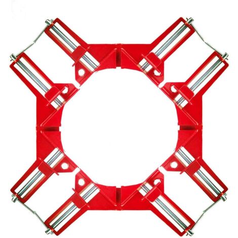 90 Degree Right Angle Clamp, 4Pcs Jaw Adjustable Woodworking Angle Vise Set, Red Angle Clamp for Multi Picture Frame Wedge Woodworking Welding