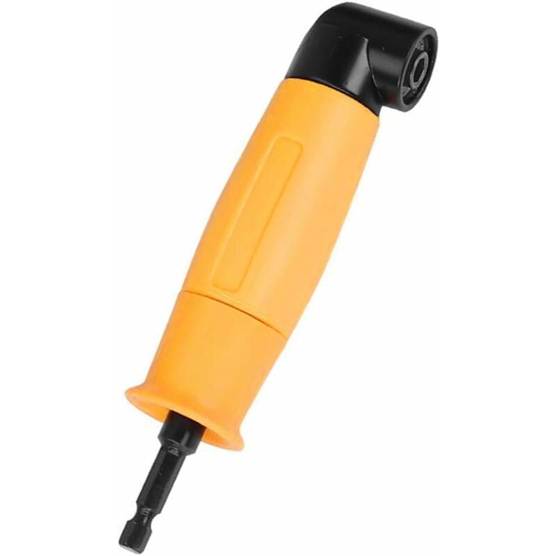 Tinor - 90 Degree Right Angle Drills Adapter Yellow Angle Head Screwdriver 6.35mm Hex Shank Driver and Screwdriver Drill Attachment With Magnetic Bit