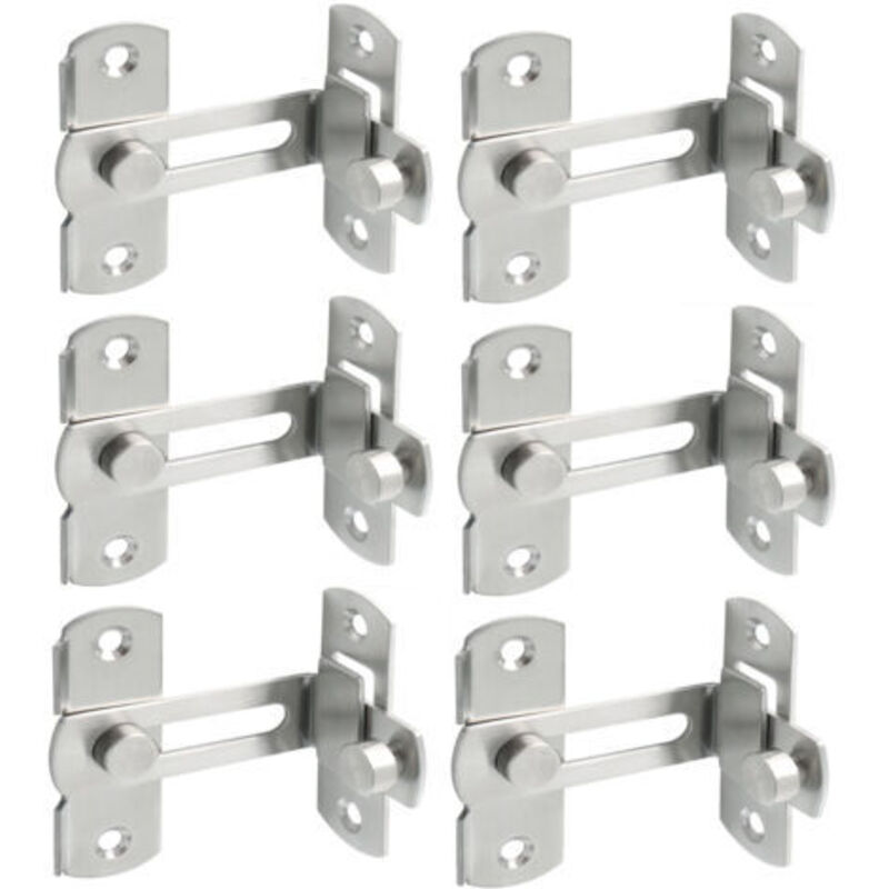90-Degree Right Angle Stainless Steel Sliding Barn Door Lock, Flip Latch Sliding Door Latch, Security Latch for Door, Window, Wine Cabinet, Garden (6