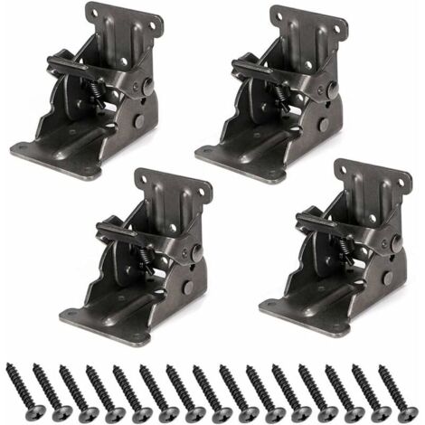 90 Degree Self-Locking Folding Hinge Sheet Steel Folding Support 4 Pcs