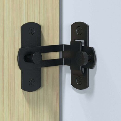 2 Pack Lock Hasp 90 Degree Metal Lock Buckle Equipped with Padlock and Key 4 Inch Door Bolt Latch Security Door Lock Used to Lock Shed Doors Twist Lock Black Etc. Furniture Cabinets 