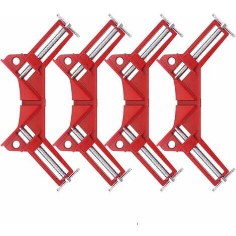 90 degrés à Angle Droit Angle de Serrage, Angle métalFrame de Serrage, Outils Travail du Bois, Rapide Bride de Fixation (4 pièces) 75mm