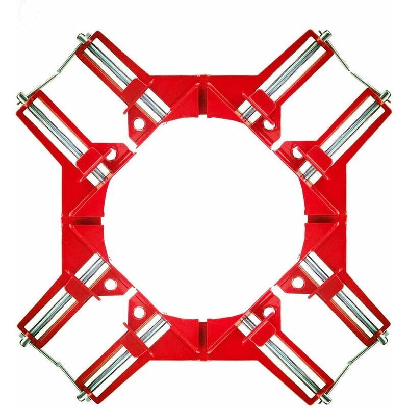 90 Degrés à Angle Droit Pince, 4Pcs Machoire Etau D'Angle Reglable à Bois Ensemble, Serre Joint Angle Rouge Pour Cadre Multi Photo Wedge Menuiserie