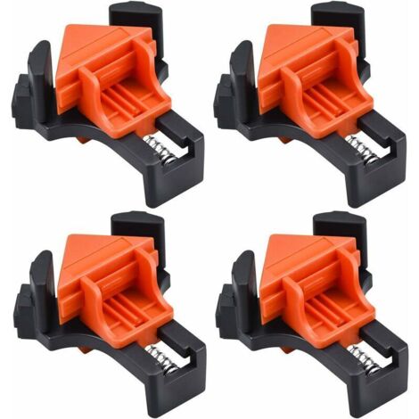 90 Degrés à Angle Droit Pince, Pinces à Angle Droit pour Travail du Bois, Menuiserie Clip de Serrage à Angle Droit, Fixation Rapide du Cadre de Photo Colliers de Coin 4pcs