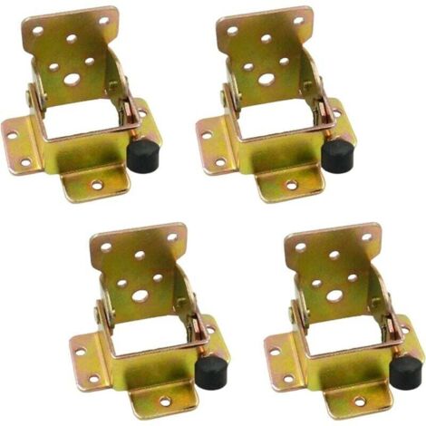 90 Degrés Charnière Pliante Autobloquante Supports de Pieds de Table Rabattable Support Pliable Raccords de Jambe Accolade de Coin pour établi Pliant en Fer avec Jaune Paquet de 4