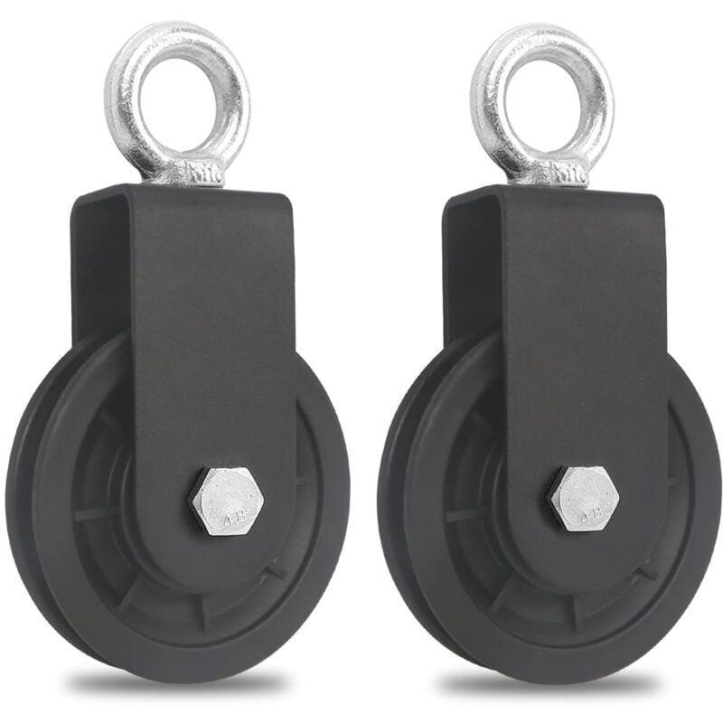 90 mm Poulie pour Cable, Poulie de Fitness, Accessoire de Bricolage Poulie de Levage pour Câble Métallique Corde, Charge 160 kg(2pièces)