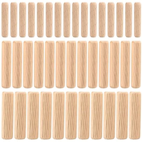 90 Pièces Assortiment de Chevilles en Bois, Chevilles en Goujon Bois Coniques Rainurées M6 M8 M10 pour Fraisage, Rainurage, Artisanat, Bricolage, Travail du Bois, Travaux de Menuiserie