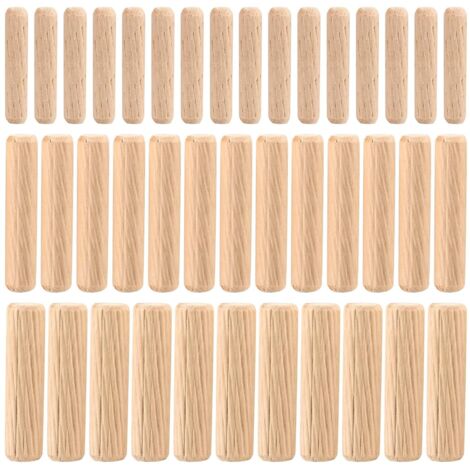 90 Pièces Assortiment de Chevilles en Bois, Chevilles en Goujon Bois Coniques Rainurées M6 M8 M10 pour Fraisage, Rainurage, Artisanat, Bricolage, Travail du Bois, Travaux de Menuiserie
