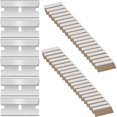 90 pièces Lame Grattoir de Rechange, Lames de rechange pour grattoir en verre ，Grattoir Vitre, Grattoir Vitrocéramique, Racloir, Racloir Vitrocéramique, Métal Lames Rechange Pour Grattoir, Avec emball