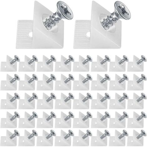 90 piezas de cuñas de plástico para cajones de muebles, estabilizadores de refuerzo para la parte trasera de los cajones, conectores inferiores para cajones con tornillos, para reparar estantes de mue