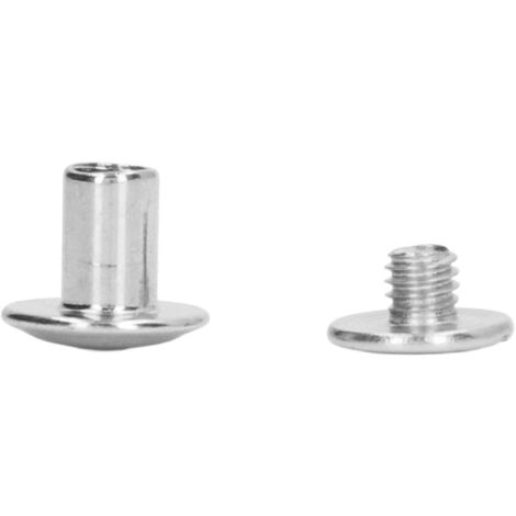 90 Rivets en Cuir Argenté 10x9.5mm - Lot de Vis de Reliure pour Travaux Manuels et Création DIY