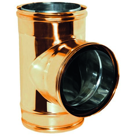 90° t-Stück mf- luft/rostfrei/kupfer l 244 mm t-Stück 90° edelstahl/kupfer 80/100 luftschlange