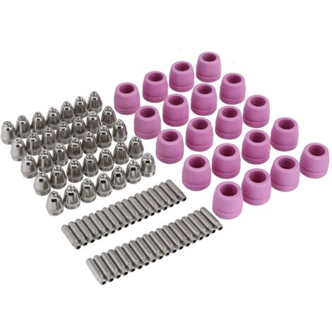90-teiliges Set für Plasmaschneider: Verbrauchsmaterialien für Schneidbrenner, Elektroden, Düsen und Düsenbecher.