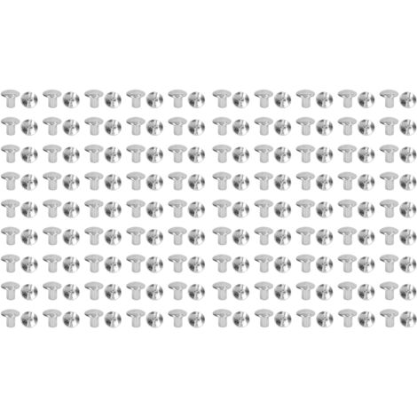 90 Vis de Reliure Écologiques 10x9.5mm - Kit Assorti de Rivets en Cuir Argenté pour Projets DIY et Reliure Artisanale