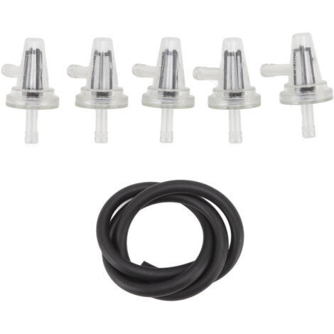 90°-Winkel-Kraftstofffilter-Kit für DT100 DT125 DT175 BW350 BW50 BW80 - 5 transparente Inline-Filter für 1/4" 6mm 7mm Leitungen