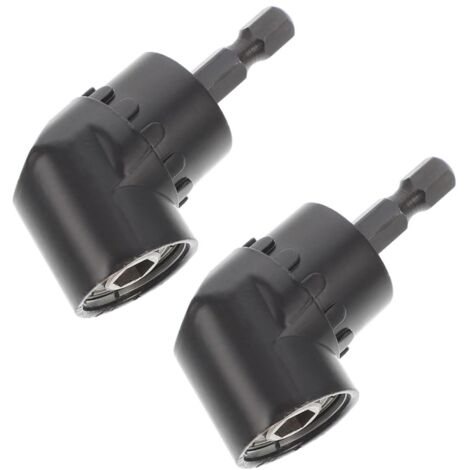 90°-Winkeladapter für Bohrschrauber, 60-mm-Winkelbithalter, Schwarz, 2 Stück, magnetisch für enge Stellen und präzises Verschrauben