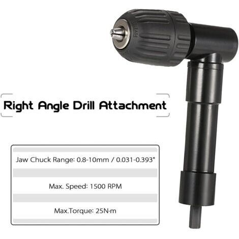 90°-Winkelbohrfutter-Montageadapter mit schlüssellosem Schnellspannfutter-Umrüstwerkzeug und 0,8 bis 10 mm flexibler Verlängerung