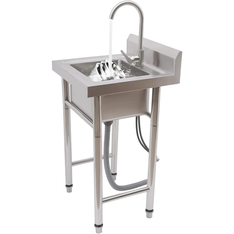 Gojoy - 90 x 50 x 50 cm Évier De Cuisine Lavabos Évier Évier En Acier Inoxydable Technologie De Rinçage Évier