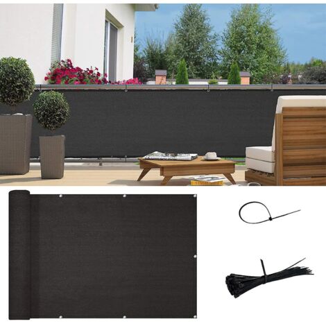 (90 X 500 Cm) Brise-vue Pour Balcon Et Jardin Brise-vue En Polythylne Haute Densit Rsistant Au Vent Et Aux Uv Et Utilisable Par Tous Les Temps, Av