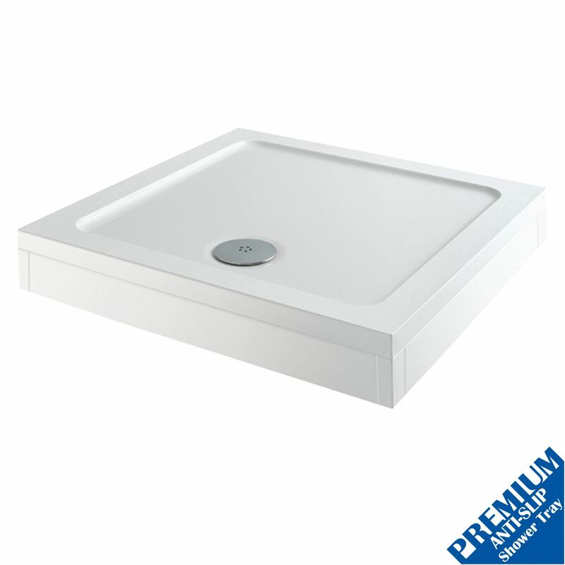 900 x 900mm Shower Tray Square Easy Plumb Premium Anti-Slip free High Flow Waste