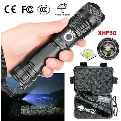 900000lumens Haute Puissance Xhp50 Zoom Lampe Torche Led Lampe Torche Rechargeab