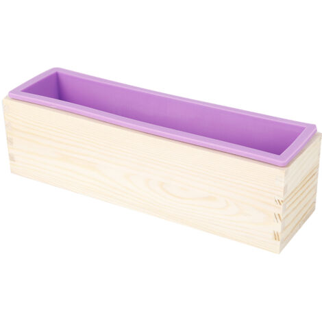 900ML Rectangle Silicone Soap Mold DIY Tool for Baking Cake Ice Chocolate (Purple)