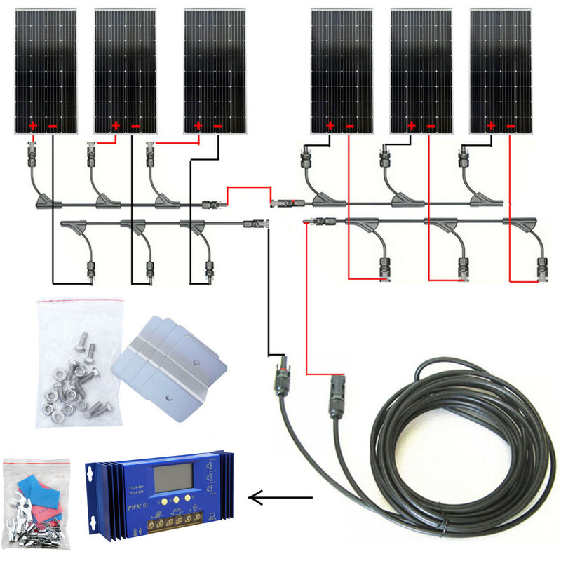 

Eco-worthy - 900W 24V kit de paneles solares fuera de la red para cargar baterías en casas móviles