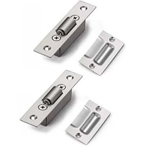 (90×20×28)Loquet à Rouleaux de Porte en Acier Inox Dissimulés Mortaise Taille 20mm Rouleau Loquetaux pour Armoire Cuisine Salle de Bain Chambre Placards Meubles