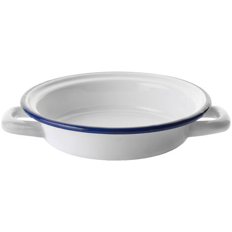 904114 PLATO DE HUEVOS ESMALTADO 14cm BLANCA