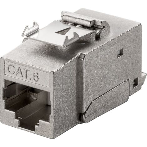 90863 Goobay embase RJ45 Keystone catégorie 6 blindage STP - Bloc de jonction pour montage LSA encastrable Keystone CAT 6 STP