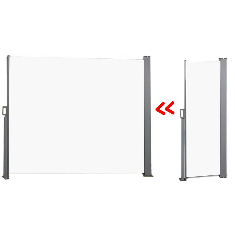 Paravent Extérieur Rétractable Crème, Brise Vue Balcon 150 x 300 cm Résistant aux Intempéries et UV, Brise Vue avec Matériel de Fixation Inclus