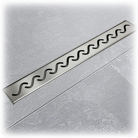 90cm Edelstahl Duschrinnen Ablaufrinnen Bodenablauf Duschrinne Duschablauf Wave