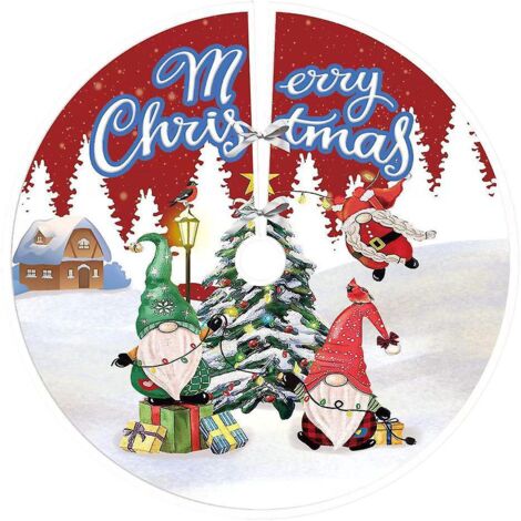 90cm Jupe Sapin De Nol,2 Gnomes Couvre Pied Sapin Noel, Arbre De Noel Decoration, Joyeux Nol Jupe D'arbre Tapis Pour Sapin Pour Nol