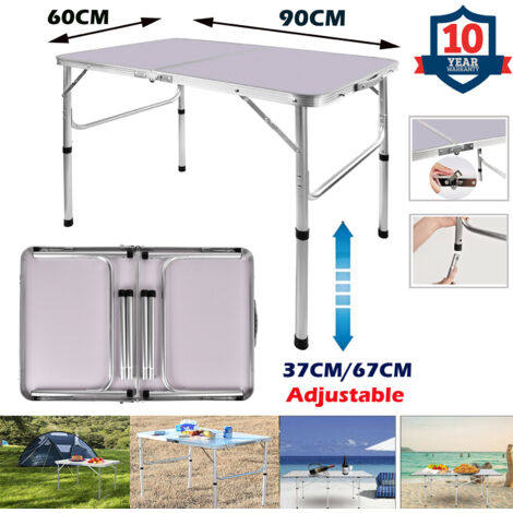 90CM Klapptisch Tragbare Einstellbare Höhe Camping Picknick Party BBQ Outdoor