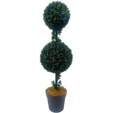 90cm Podocarpus Double Ball Topiary Tree Artificial