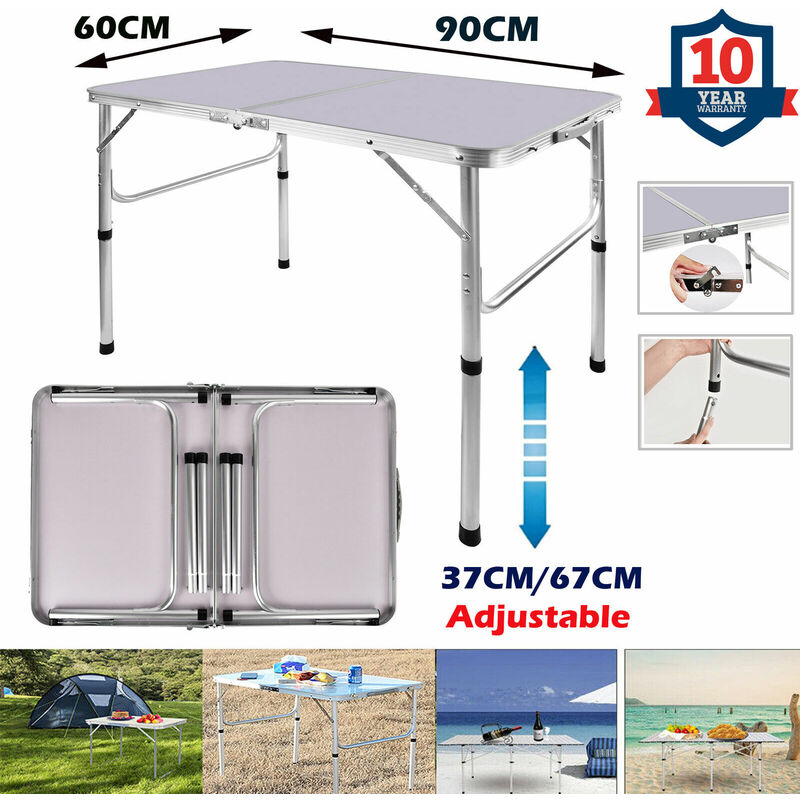 90cm table pliante portable réglable en hauteur Camping pique - nique partie barbecue extérieur
