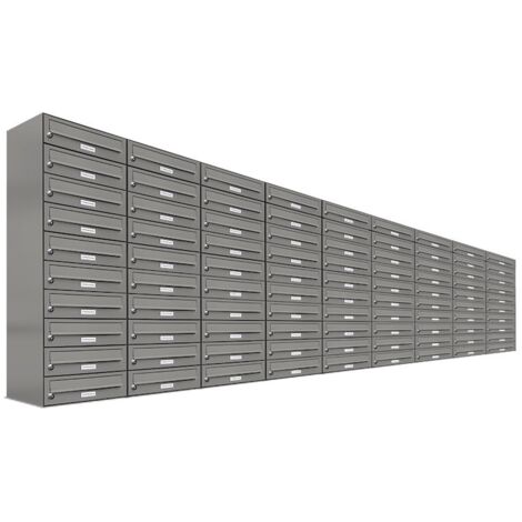 90er Premium Briefkasten Aluminiumgrau RAL Farbe 9007 für Außen Wand Postkasten