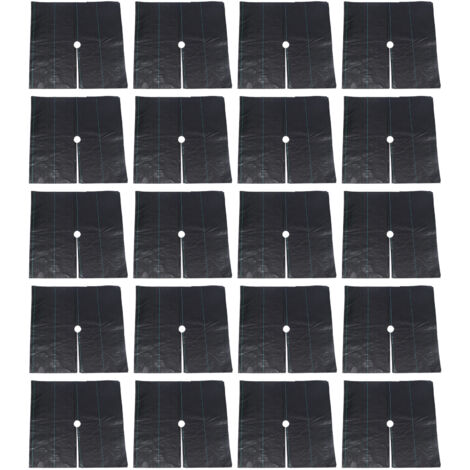 90g 0.8m pièce taillée à ouverture 20pcs Tissu anti-herbe perforé noir, respirant et perméable à l'eau, tapis anti-herbe pour jardin fruitier