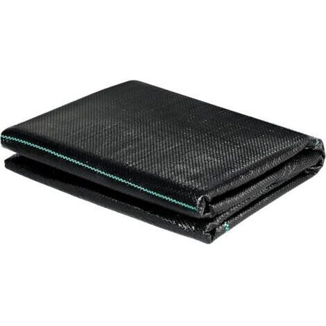 90g/1 pied carré，Toile de paillage , Géotextile, Toile de contrôle des mauvaises herbes dans le jardin, Tapis noir agricole, Inhibiteur de racines, Contrôle des mauvaises herbes, Toile perméabl